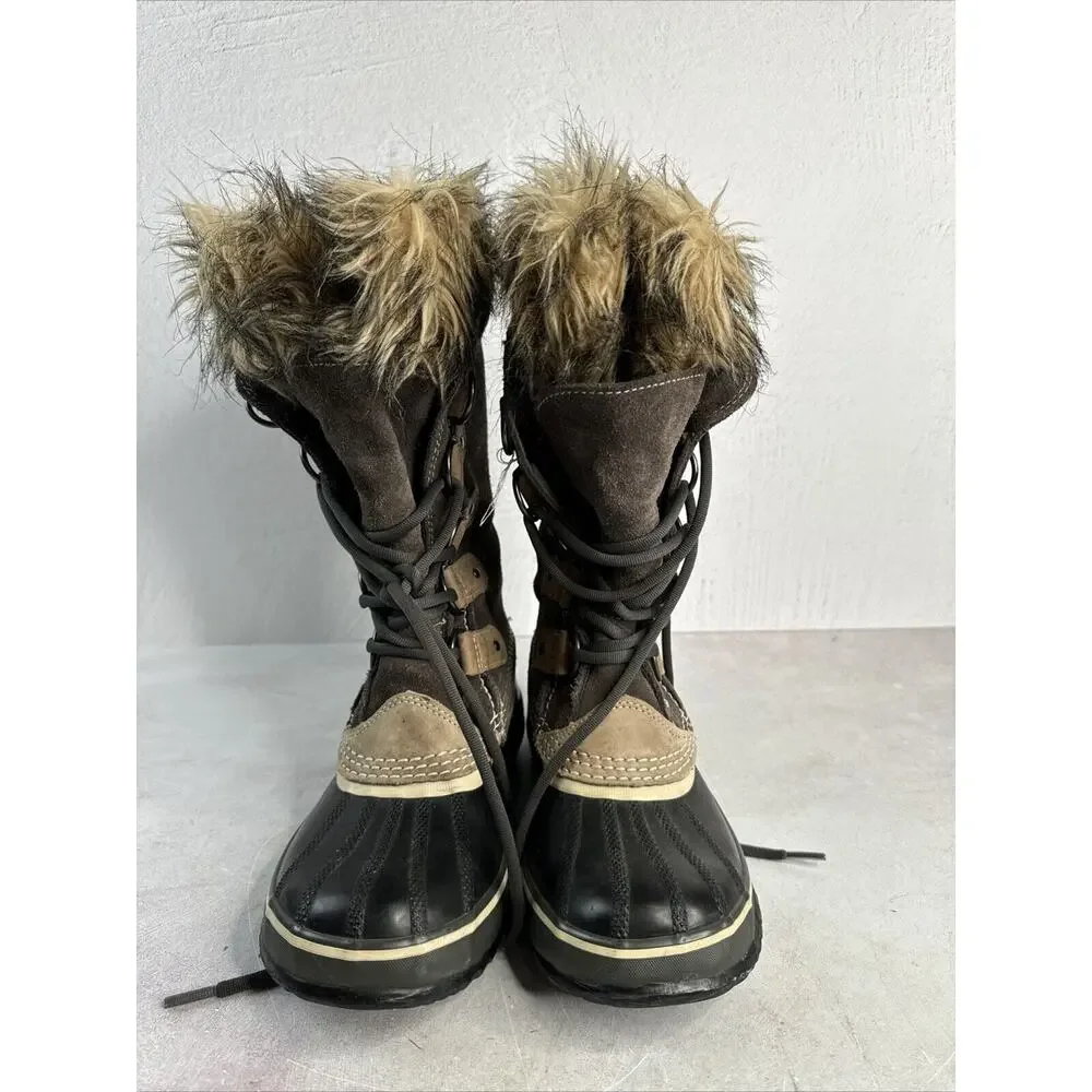 Sorel Joan Of Artic‎ Winter Boots 6 Brown Waterproof Lace Up